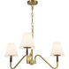 Alora Mood Sloan 3 Light 30 inch Brushed Gold and White Linen Chandelier Ceiling Light