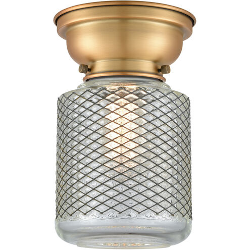Aditi Stanton LED 6 inch Brushed Brass Flush Mount Ceiling Light, Aditi