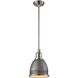 Carolton 1 Light 8 inch Weathered Zinc with Polished Nickel Mini Pendant Ceiling Light