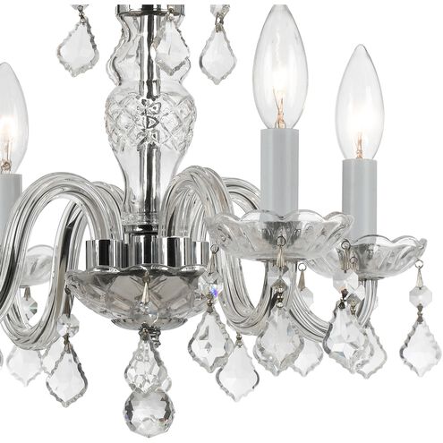 Traditional Crystal 4 Light 15 inch Polished Chrome Chandelier Ceiling Light in Clear Swarovski Strass
