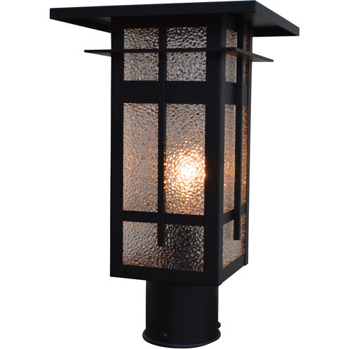 Finsbury 1 Light 11 inch Rustic Brown Post Mount in Frosted