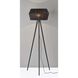 Montana 61 inch 150.00 watt Black Wood Floor Lamp Portable Light