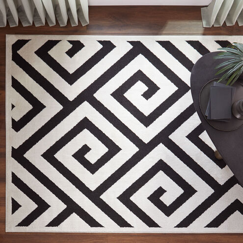 Optika 36 X 24 inch Black/White Rug in 2 x 3