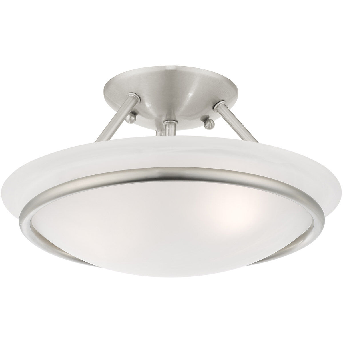 Newburgh 2 Light 12 inch Brushed Nickel Semi-Flush Mount Ceiling Light