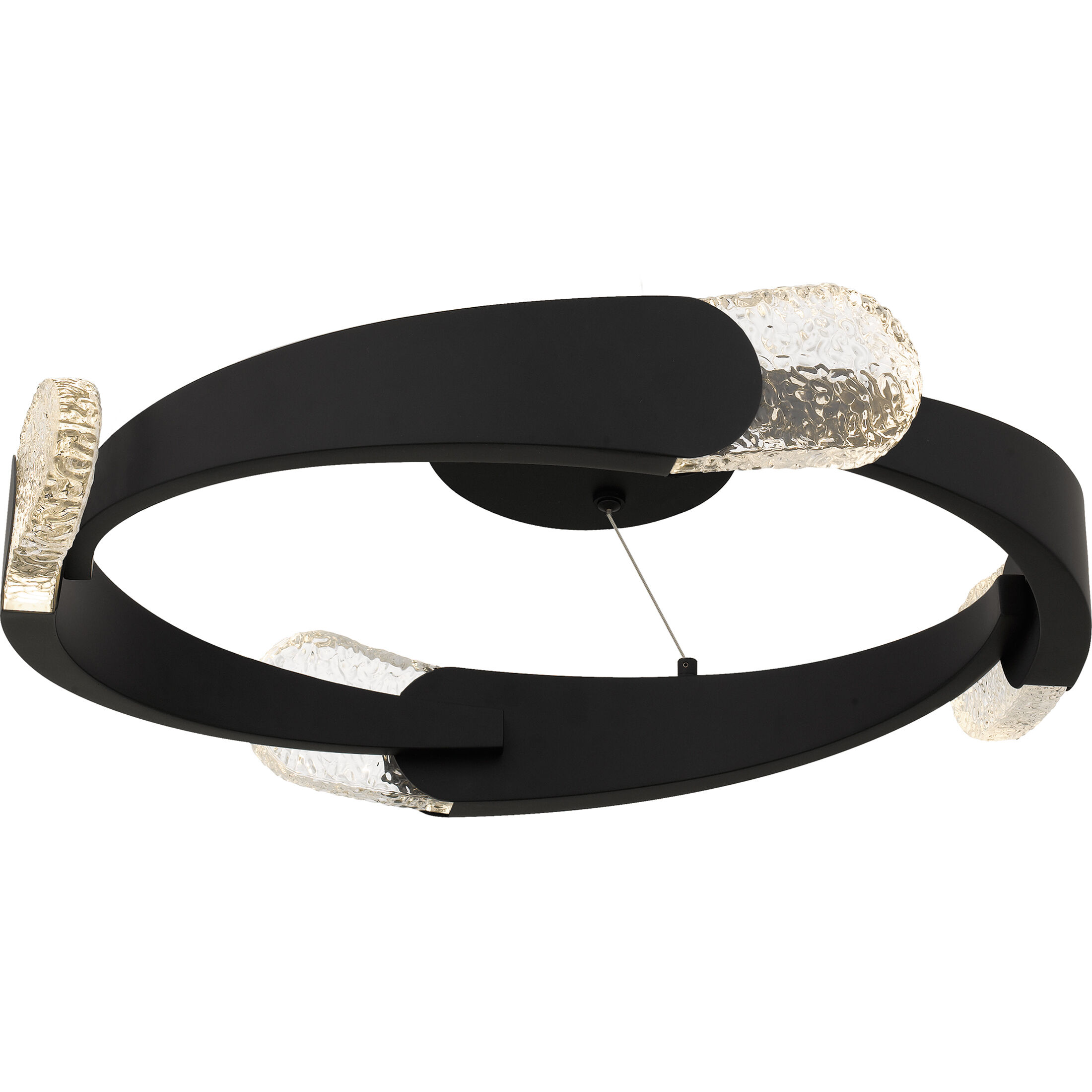 Saffron LED 24 inch Matte Black Semi-Flush Mount Ceiling Light, Extra Large