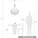 Echelon 5 Light 26 inch Matte Black Chandelier Ceiling Light in Bridal Veil