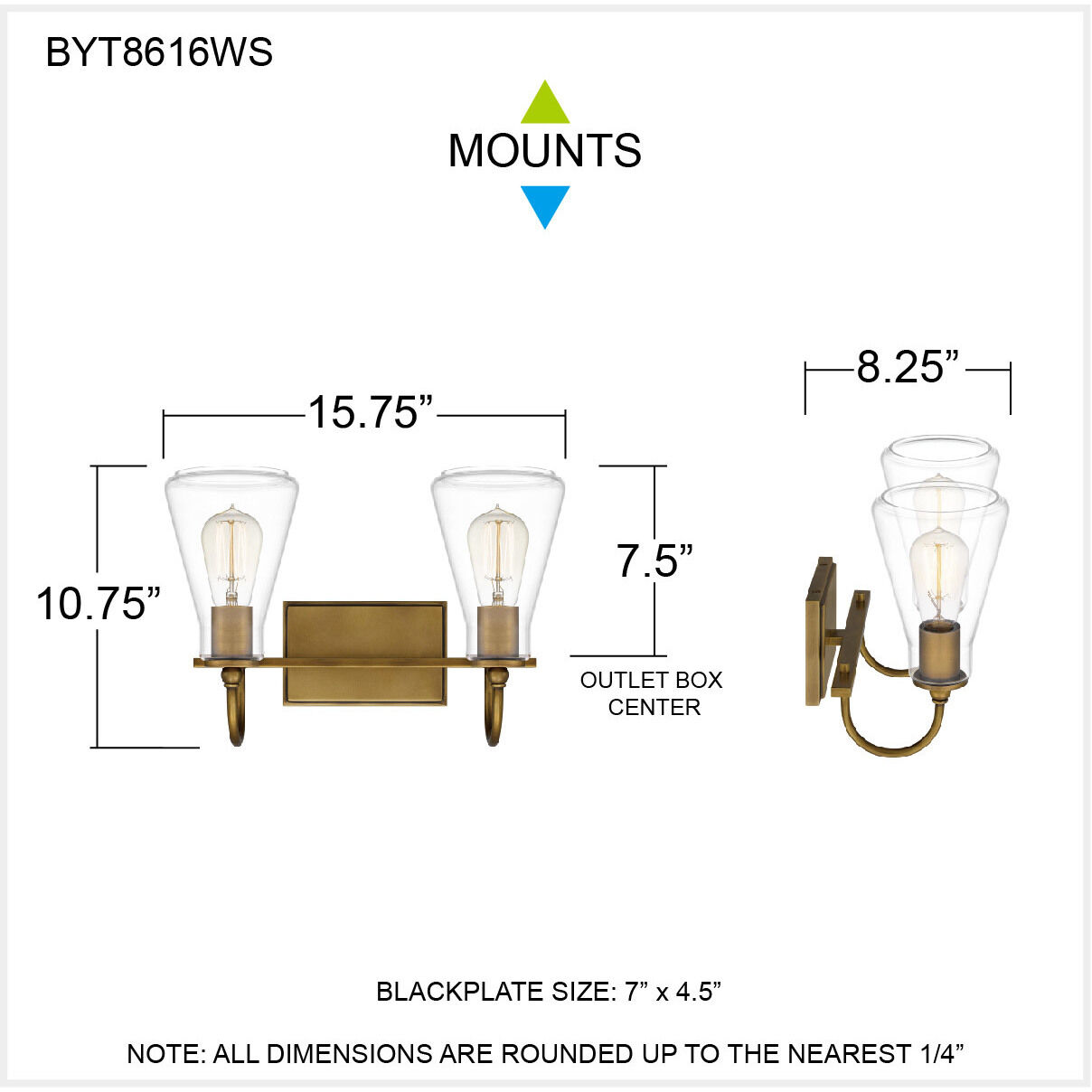 Boyton 2 Light 16 inch Weathered Brass Bath Light Wall Light