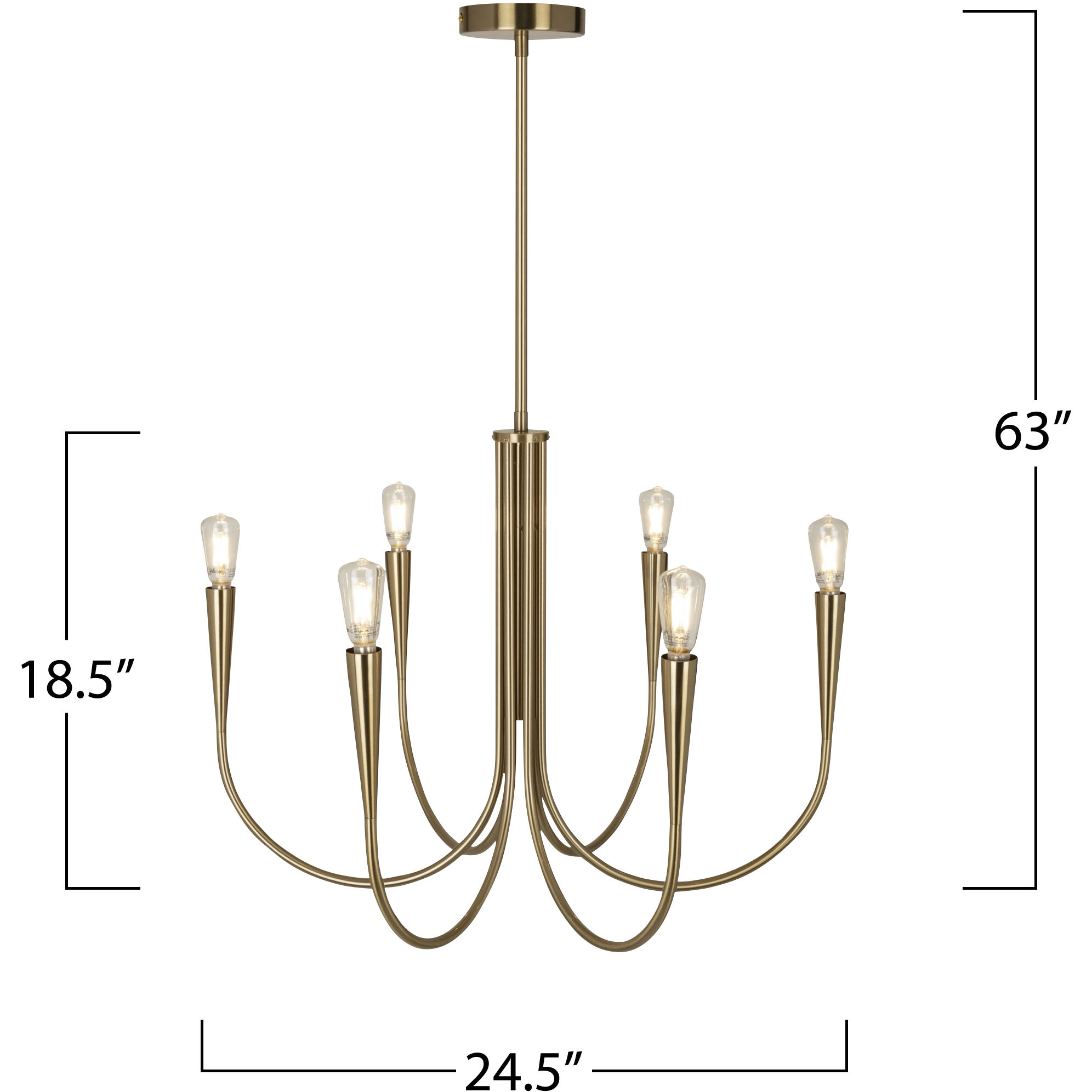 Bronte LED 24.5 inch Brass Chandelier Ceiling Light