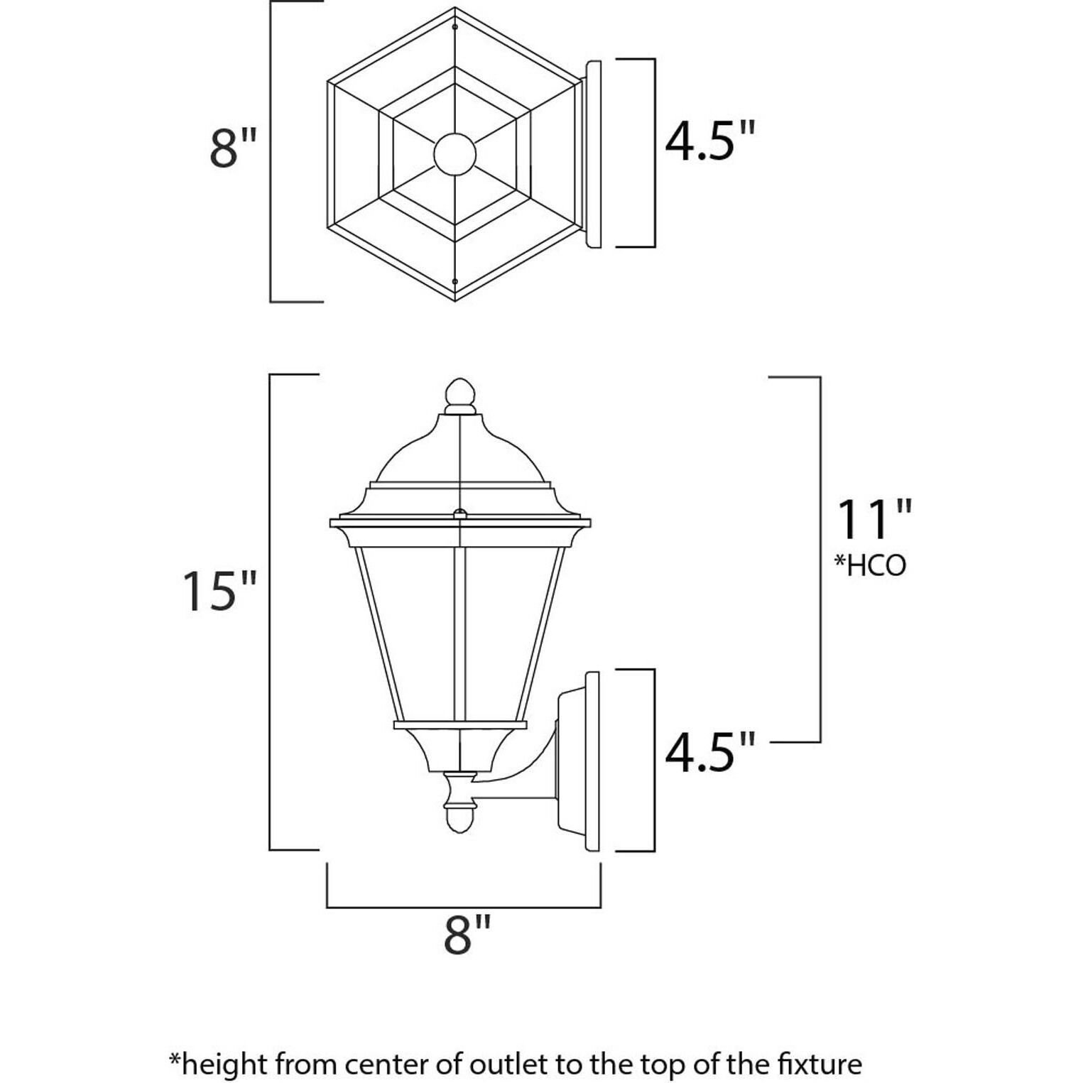 Westlake LED E26 LED 15 inch Rust Patina Outdoor Wall Mount