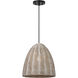 Sean Lavin Norman 1 Light 13.38 inch Midnight Black with Ash Wicker Pendant Ceiling Light