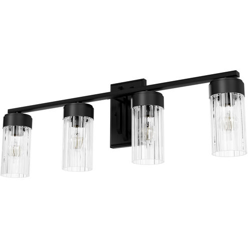 Gatz 4 Light 31.5 inch Matte Black Vanity Light Wall Light