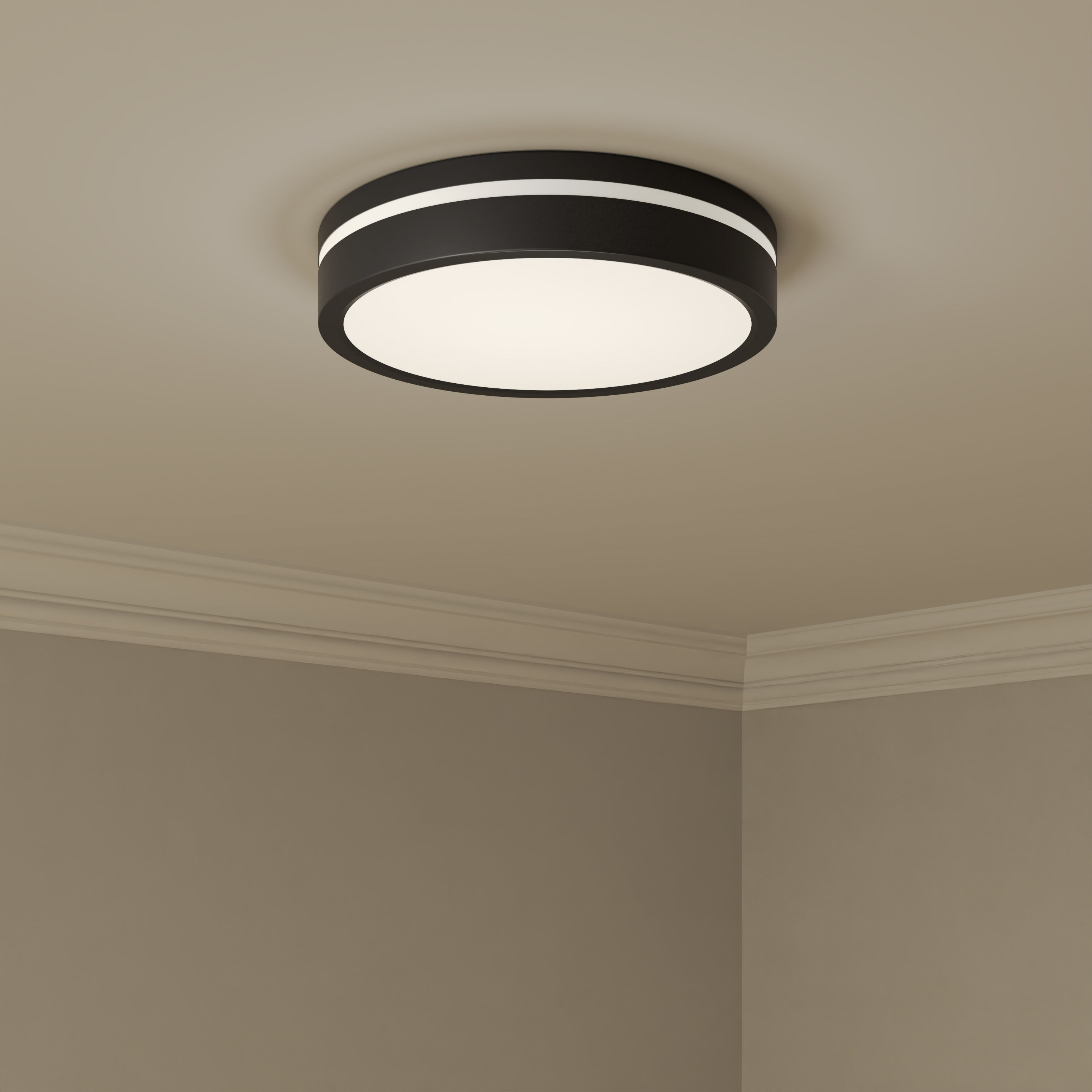 Soltra LED 13 inch Matte Black Flush Mount Ceiling Light