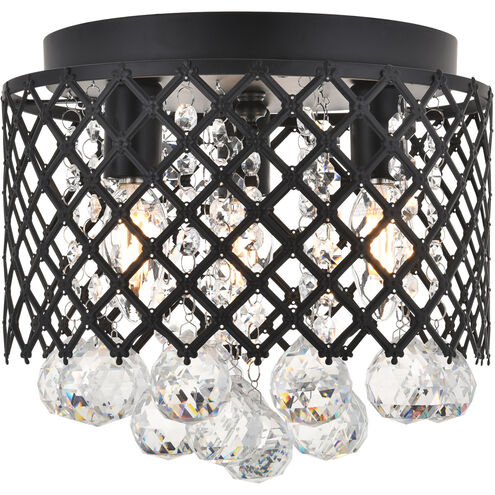 Tully 3 Light 10 inch Matte Black Flush Mount Ceiling Light