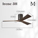Atlas Irene-3H 52 inch Textured Bronze with Walnut Tone Blades Ceiling Mount Paddle Fan, Flush Mounted