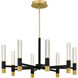 Davies 8 Light 32 inch Brushed Gold Chandelier Ceiling Light