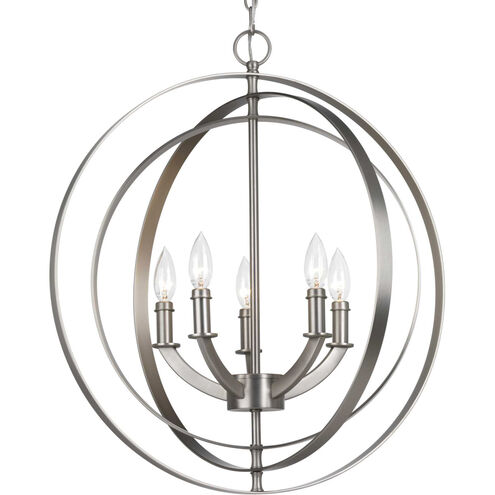 Equinox 5 Light 22 inch Burnished Silver Chandelier Ceiling Light