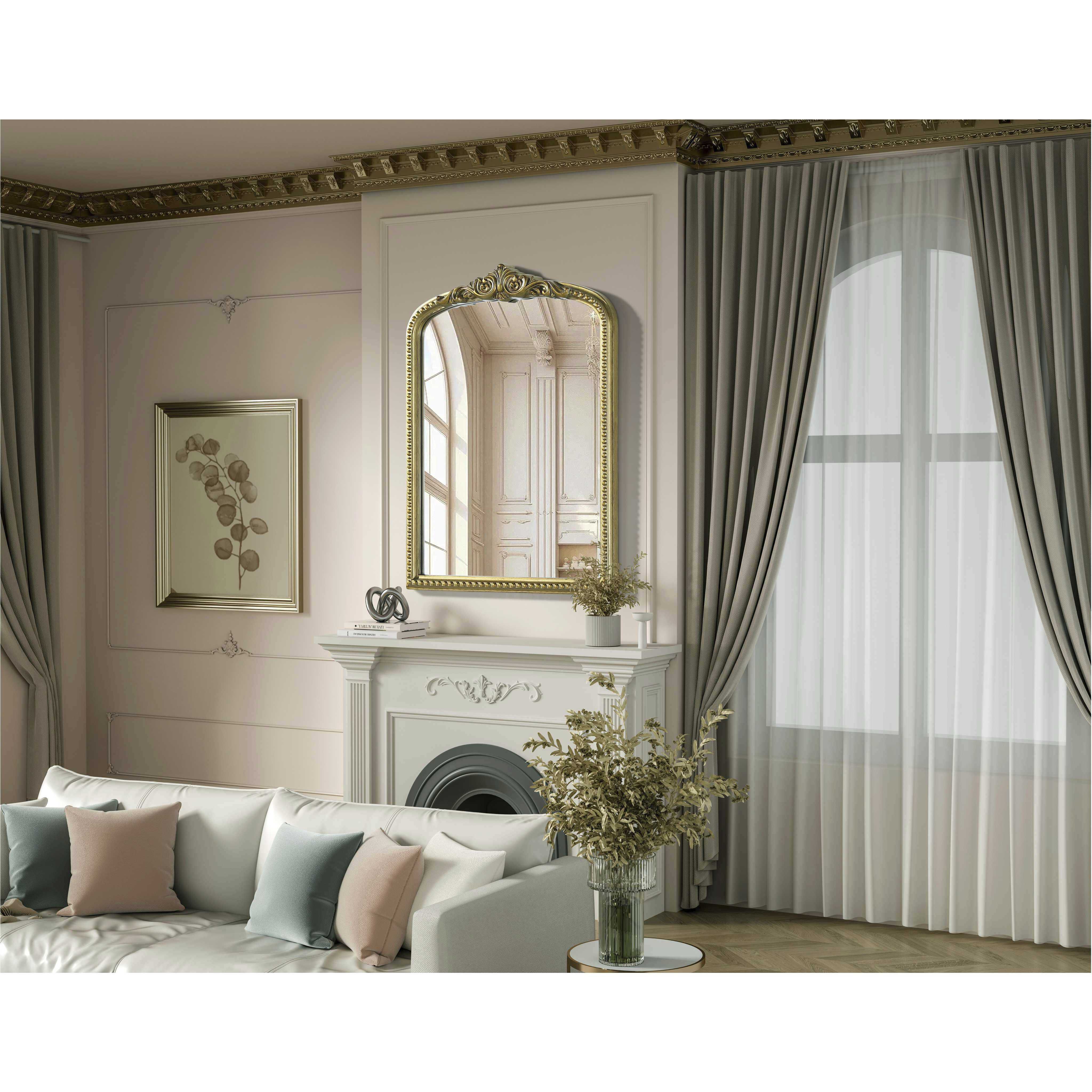 Naomi 30 X 22 inch Antique Brass Mirror