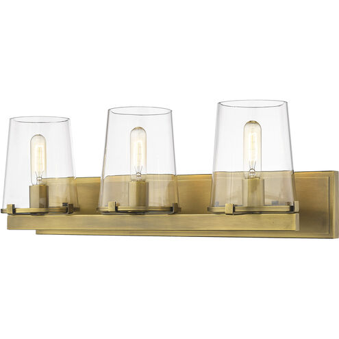 Callista 3 Light 27.5 inch Rubbed Brass Vanity Wall Light