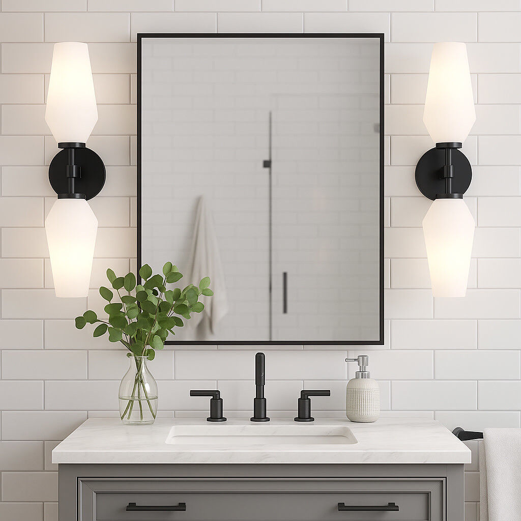 Gio Sconce Wall Light in Black, Large