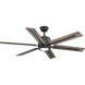 Huntington 60 inch Gilded Iron with Walnut/Driftwood Blades Ceiling Fan, Progress LED