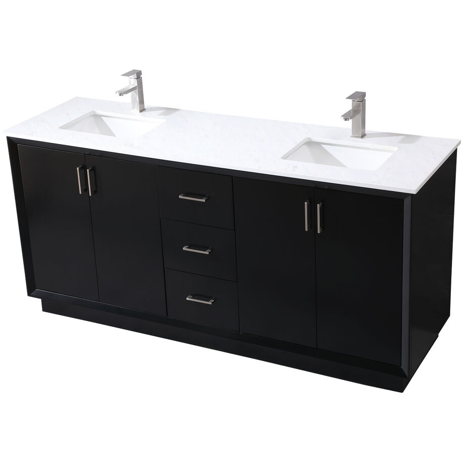 Hayes 72 X 22 X 35 inch Black Vanity Sink Set