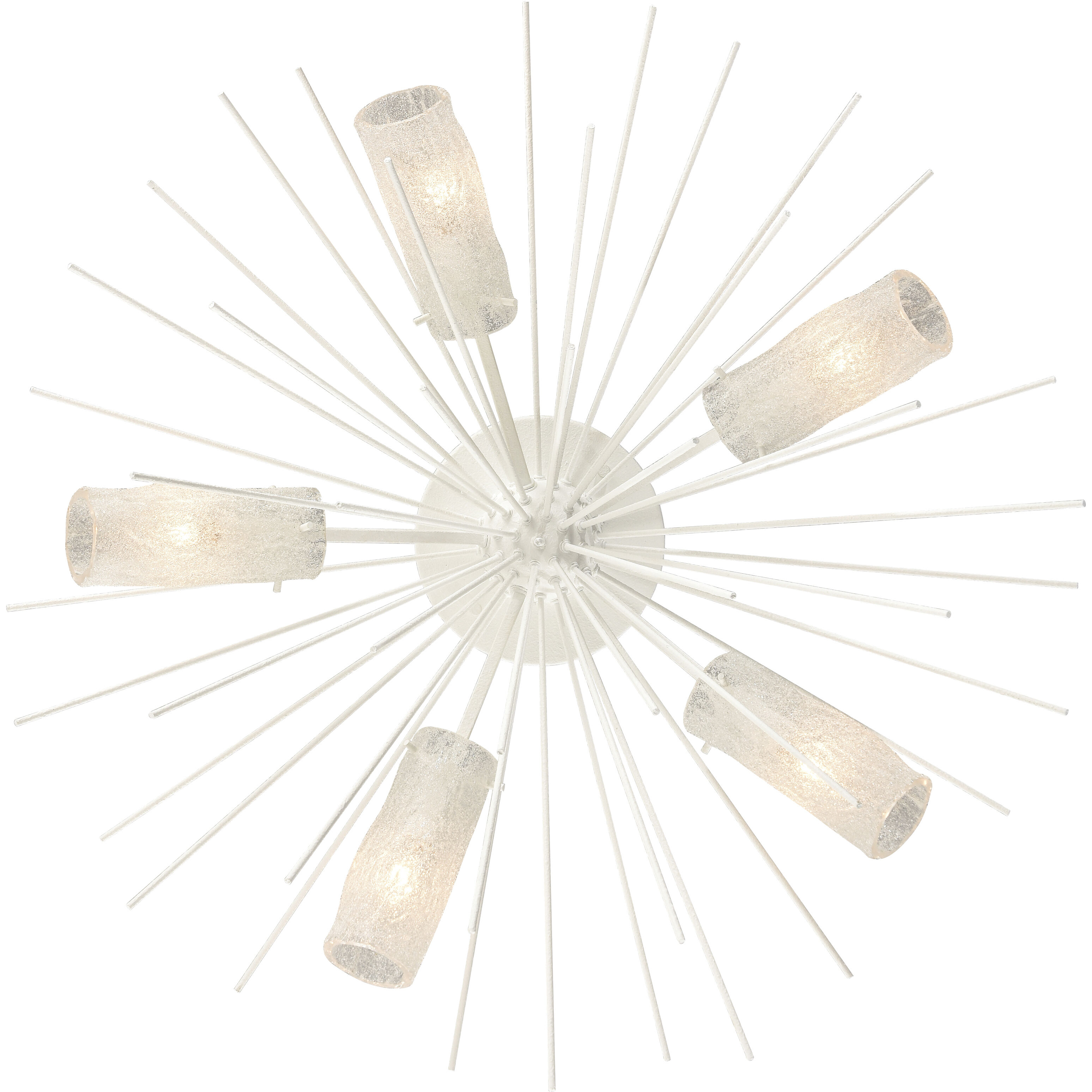 Sea Urchin 5 Light 32 inch White Coral Semi Flush Mount Ceiling Light