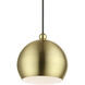Stockton 1 Light 8 inch Antique Brass with Polished Brass Accents Mini Pendant Ceiling Light, Globe