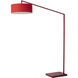Stretch 87 inch 22.00 watt Red Arc Floor Lamp Portable Light