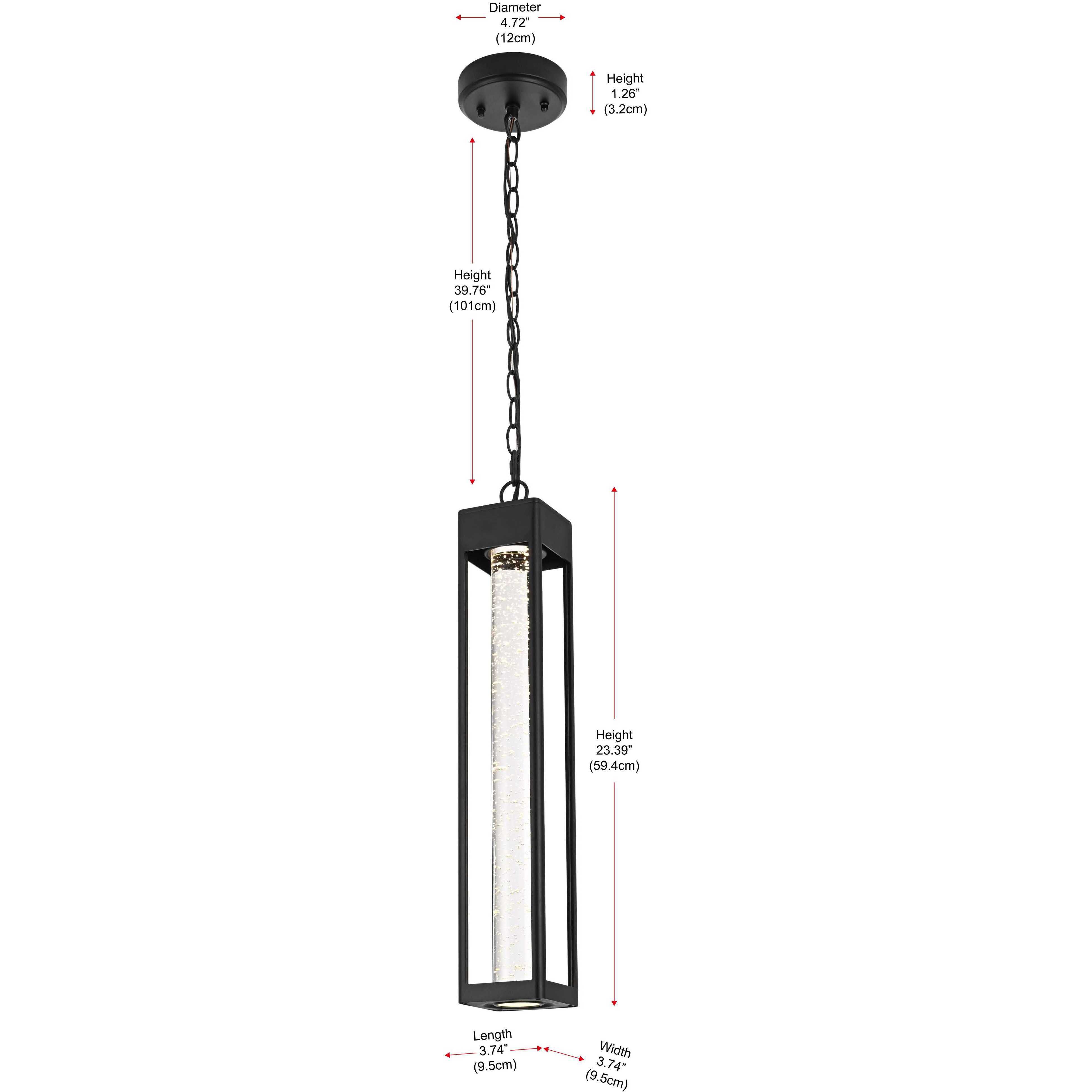 Amaris 1 Light 4 inch Black Outdoor Pendant