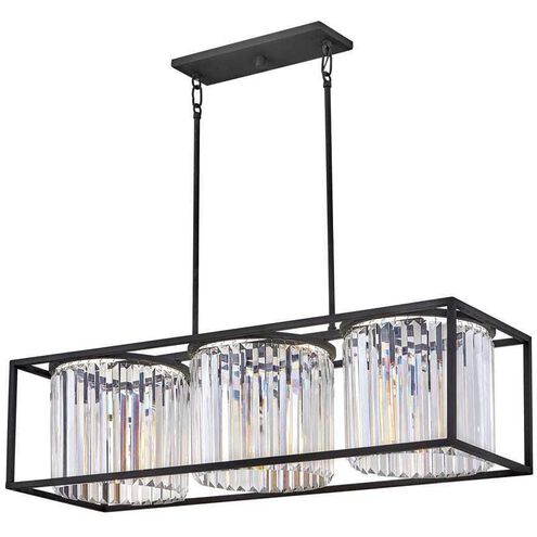 Giada LED 38 inch Black Indoor Linear Chandelier Ceiling Light