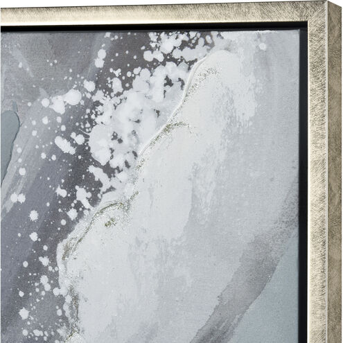 Nanette Bloom Light Blue with Gray and Antique Gold Framed Wall Art