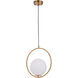 Canada 1 Light 8 inch Gold Single Pendant Lighting Ceiling Light