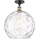 Ballston Athens Water Glass 1 Light 14 inch Black Antique Brass Semi-Flush Mount Ceiling Light