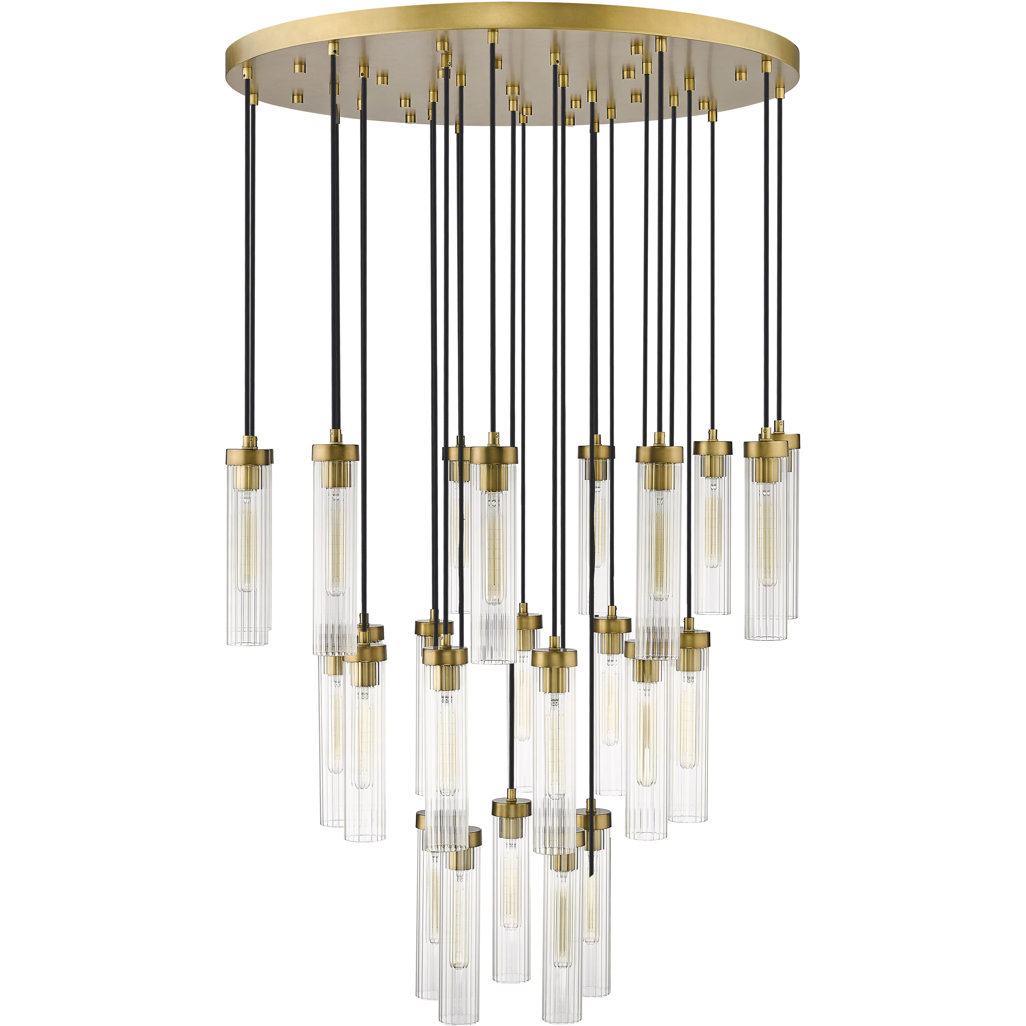Beau 27 Light 36 inch Rubbed Brass Chandelier Ceiling Light