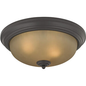 Huntington 3 Light 15 inch Oil Rubbed Bronze Flush Mount Ceiling Light