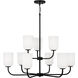 Lawson 9 Light 32 inch Matte Black Chandelier Ceiling Light