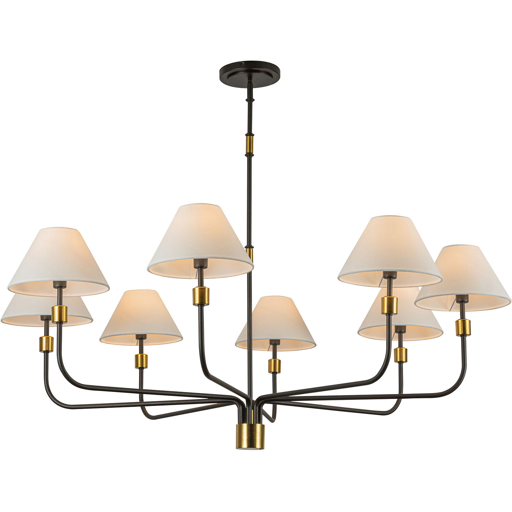 Providence 8 Light 52 inch Black and Brushed Brass Chandelier Ceiling Light