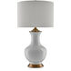 Lilou 32 inch 150 watt White/Antique Brass Table Lamp Portable Light
