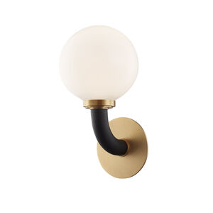 Werner 1 Light 7.5 inch Aged Brass / Black Wall Sconce Wall Light