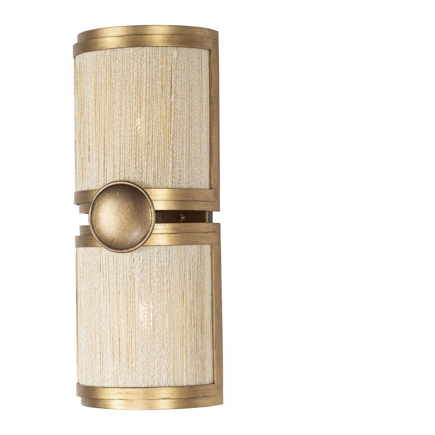 Button Wall Sconce Wall Light in Pearlized Antique Brass And Modern Gold