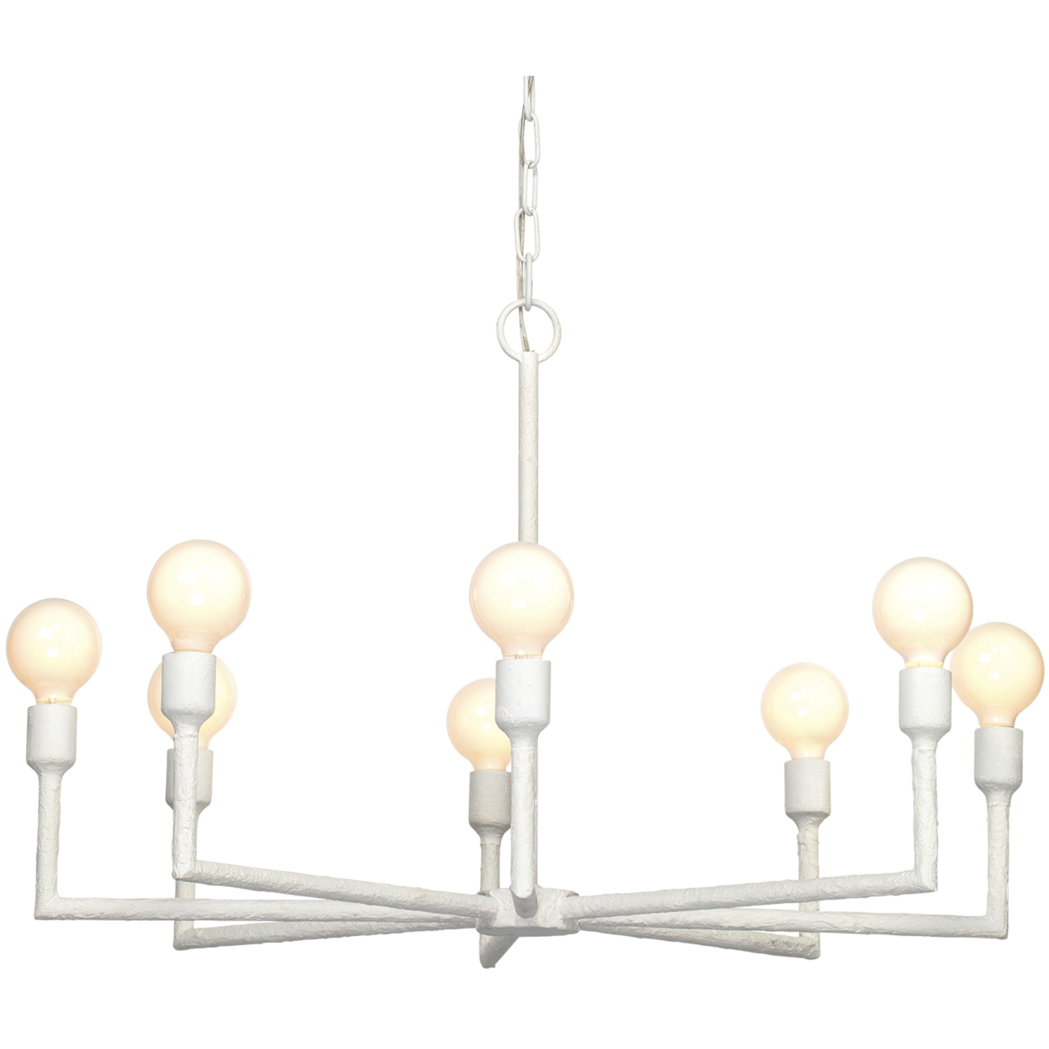Park 8 Light 32 inch White Gesso Chandelier Ceiling Light