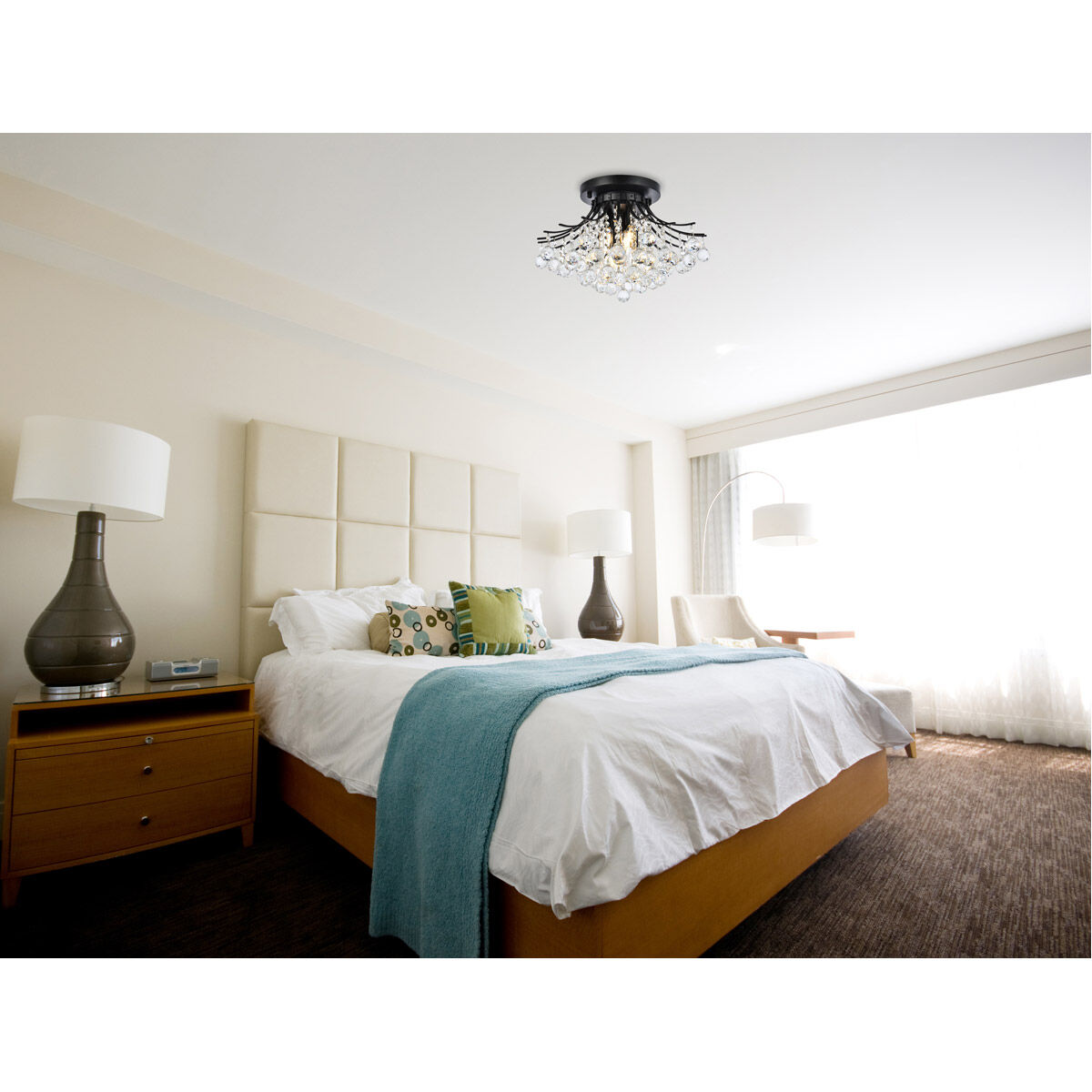 Toureg 6 Light 19 inch Black and Clear Flush Mount Ceiling Light