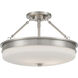 Halora 3 Light 15.25 inch Brushed Nickel Semi-Flush Mount Ceiling Light