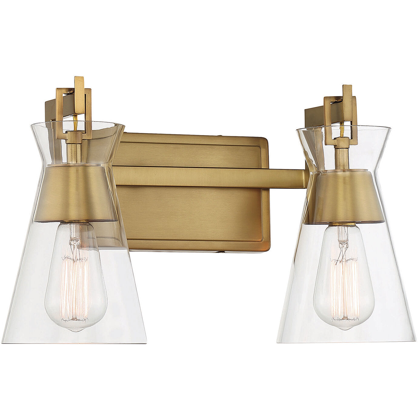 Lakewood 2 Light 16 inch Warm Brass Bathroom Vanity Light Wall Light, Essentials