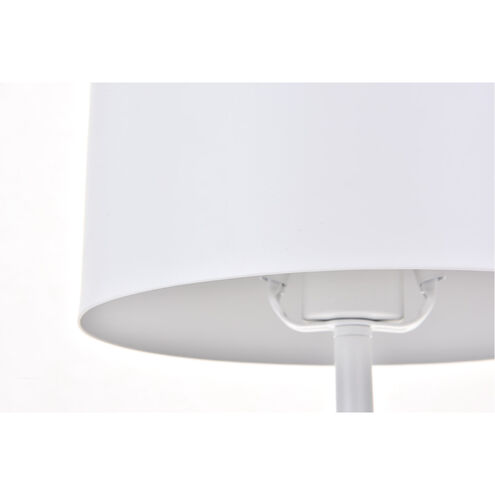 Exemplar 21 inch 40 watt White with White Marble Table lamp Portable Light