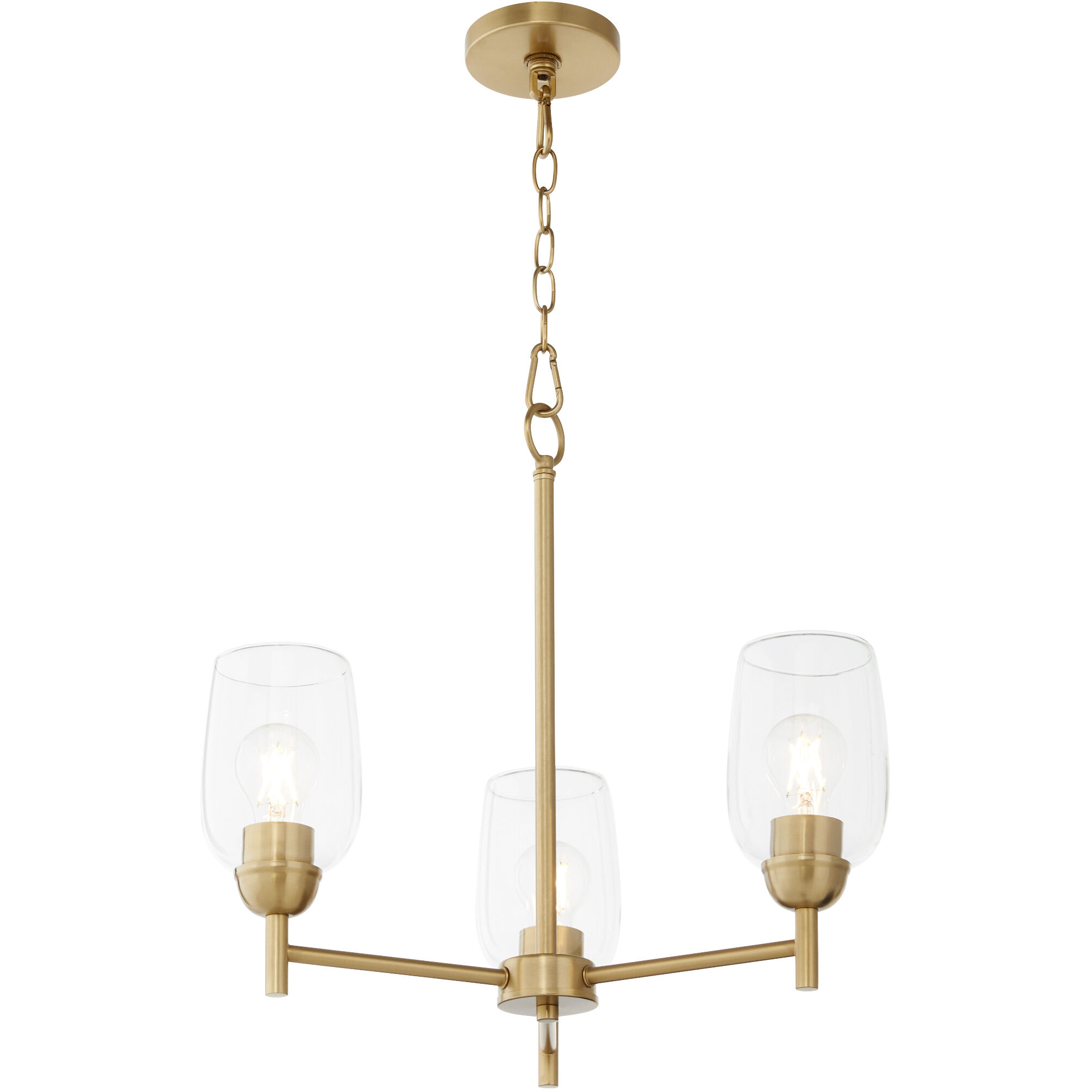 Wallinger 3 Light 20.5 inch Aged Brass Chandelier Ceiling Light