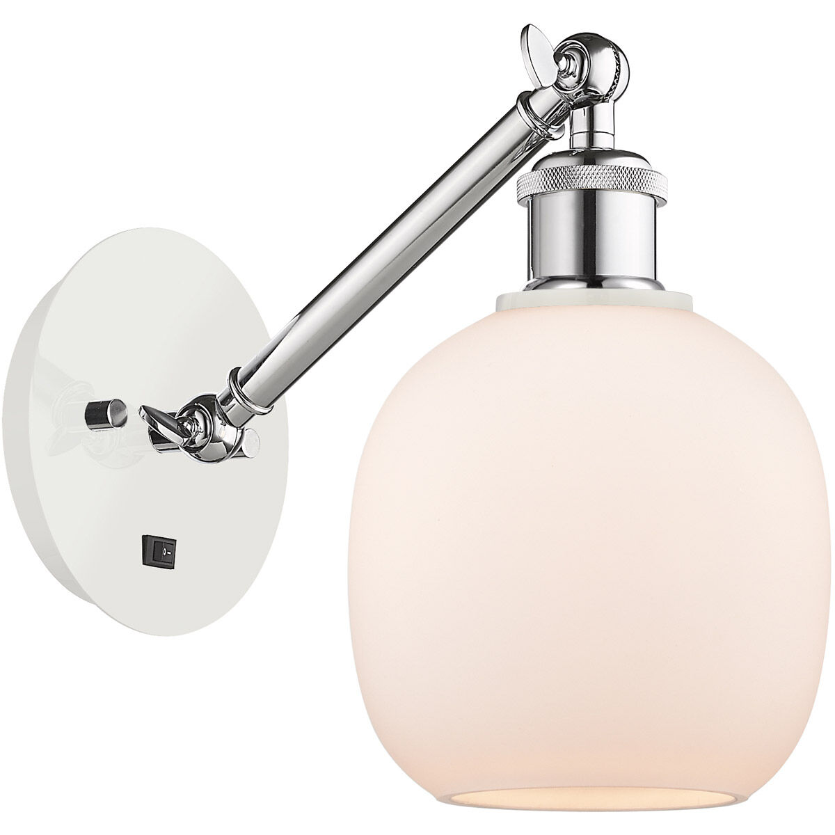 Ballston Belfast 1 Light 6 inch White and Polished Chrome Sconce Wall Light