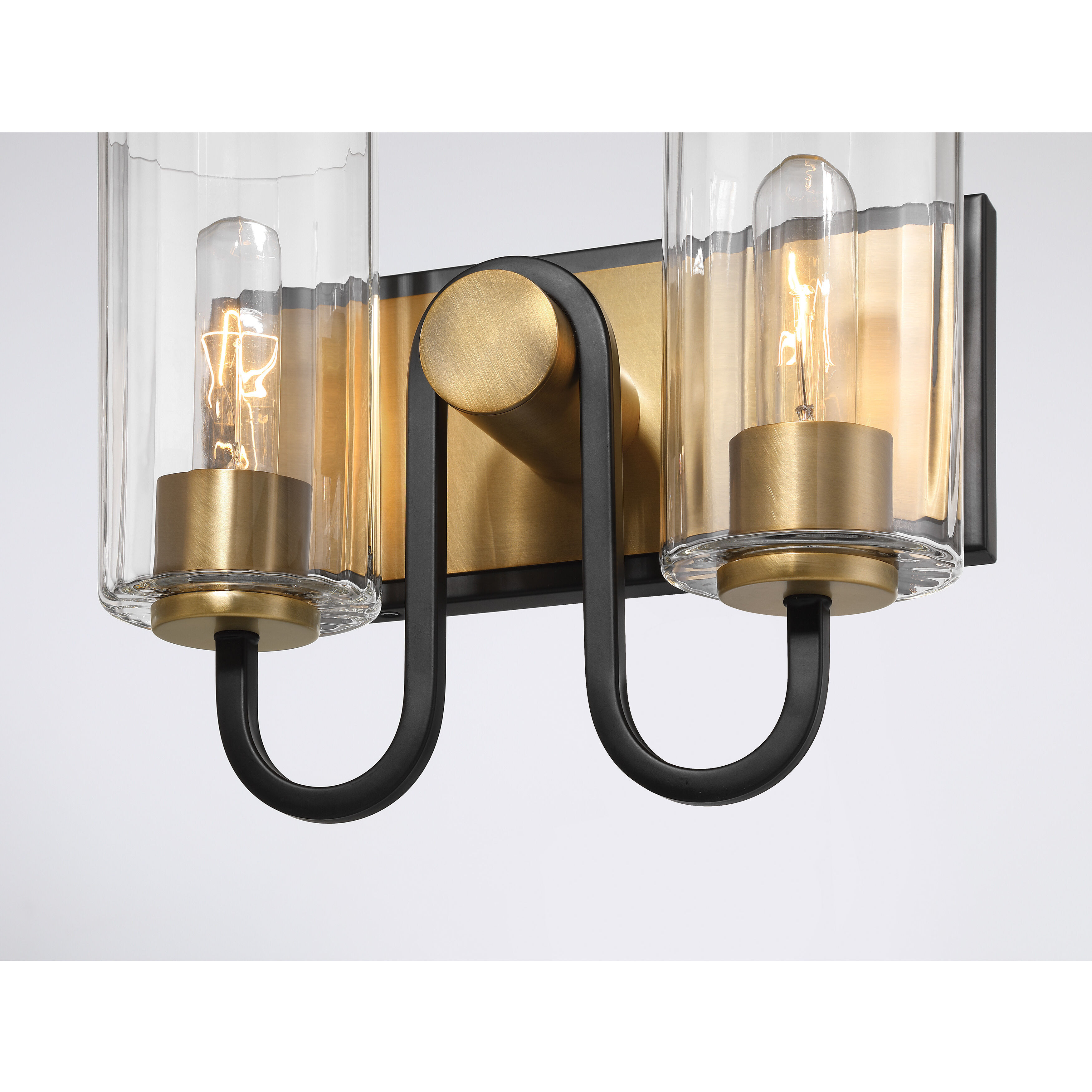 Orla 2 Light 12 inch Legacy Brass and Dark Matte Black Vanity Light Wall Light