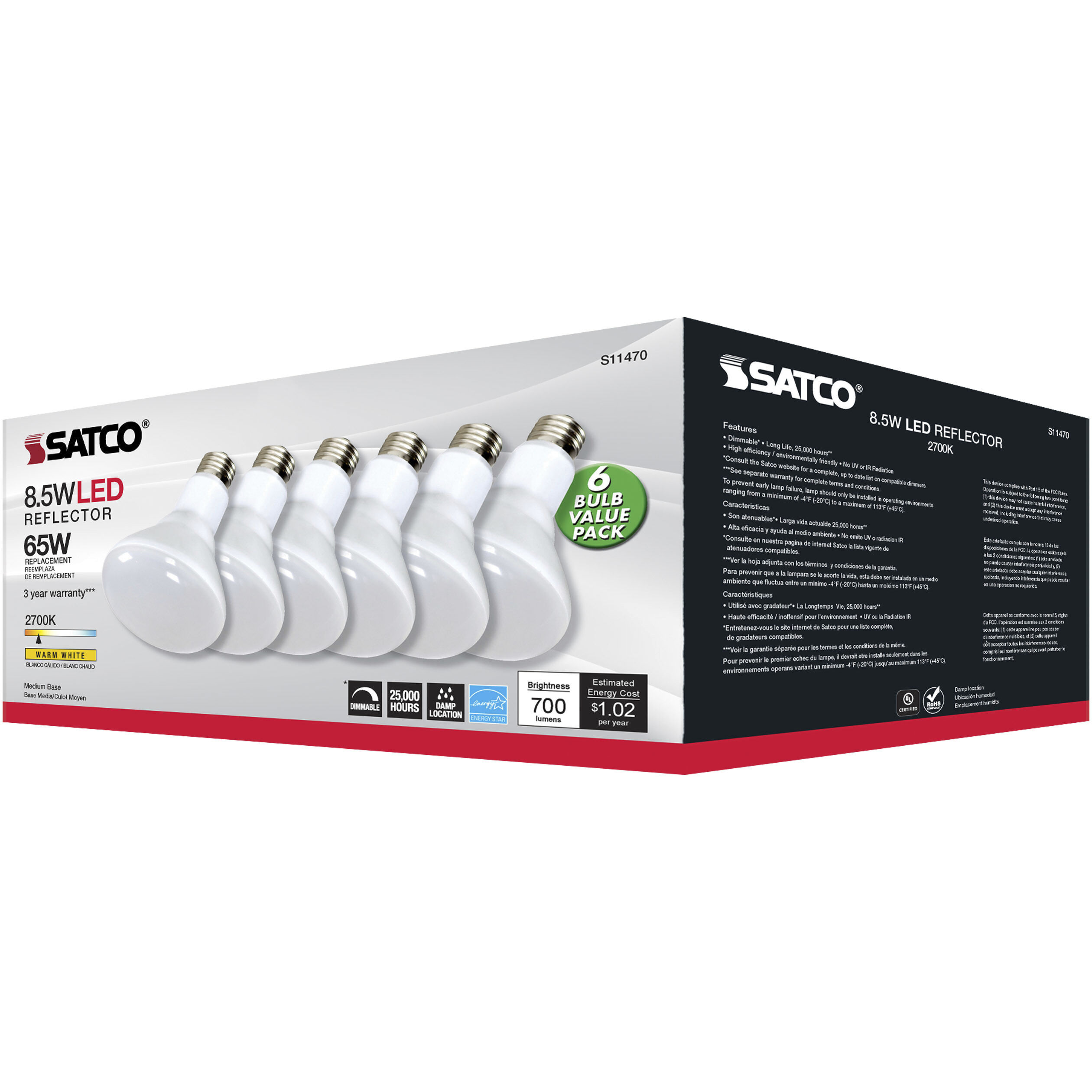 Lumos LED Medium 8.50 watt 2700K LED Bulb