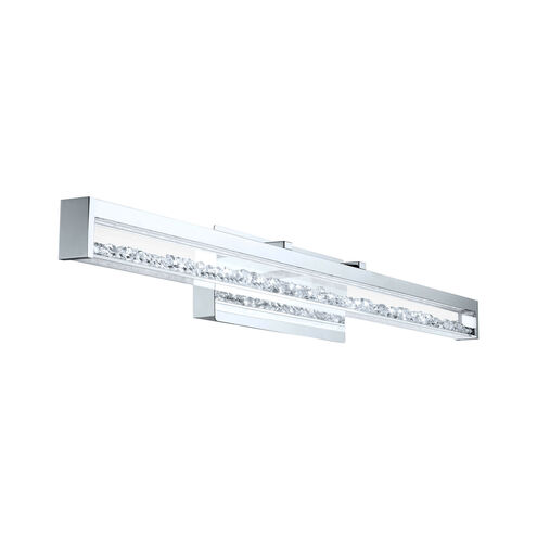 Cardito 2 LED 39.37 inch Chrome Vanity Light Wall Light, Clear Glass, Clear Crystal Stones